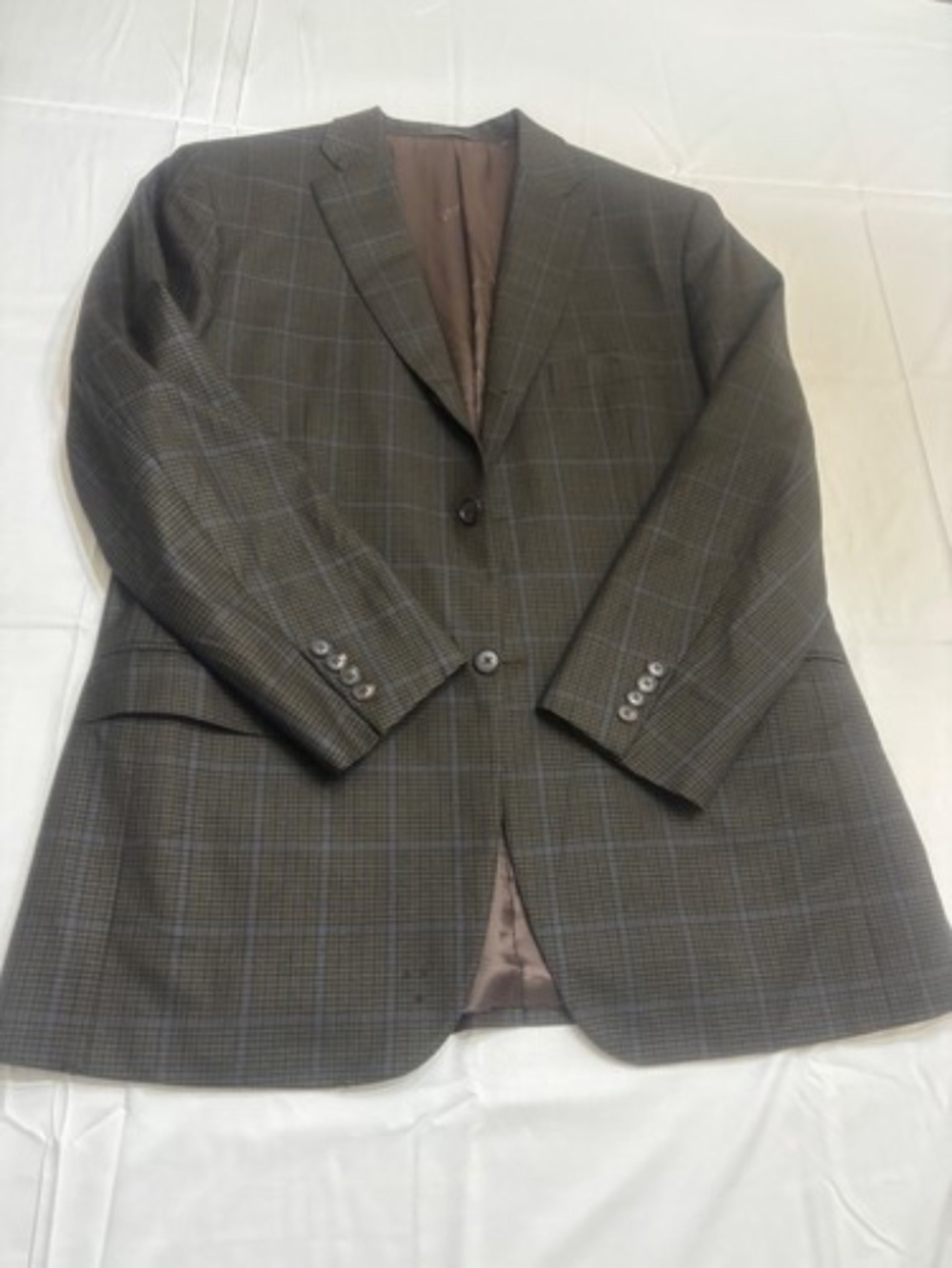 Isaia Napoli Blazer Sport Coat Plaid Brown Quiet Luxury Preppy Old Money